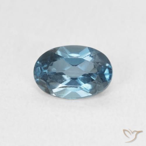 0.63ct Naturale Blu London Topazio, Ovale, VVS