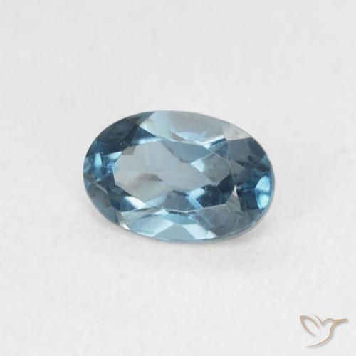 Topazio Blu London naturale da 0.63 ct, Ovale, VVS