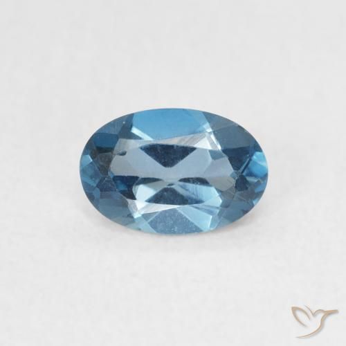 0.57ct Naturale Blu London Topazio, Ovale, VVS