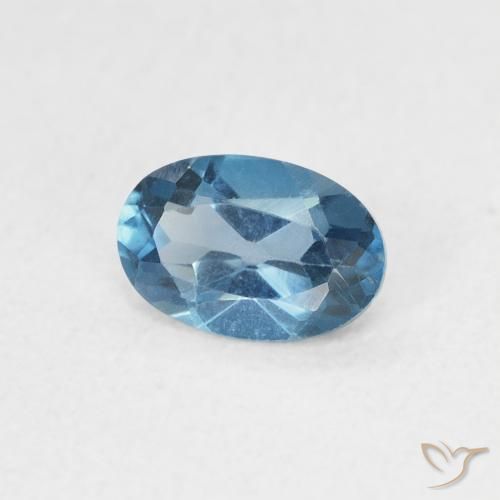 Topazio Blu London naturale da 0.57 ct, Ovale, VVS