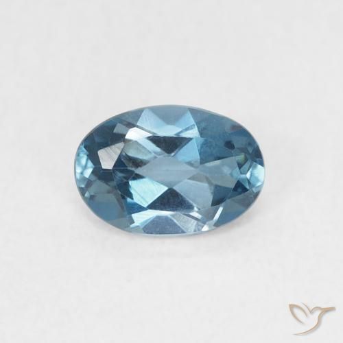 Topazio Blu London naturale da 0.62 ct, Ovale, VVS