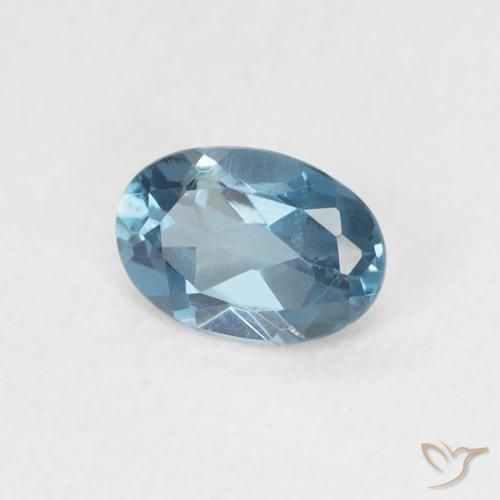 Topazio Blu London naturale da 0.62 ct, Ovale, VVS