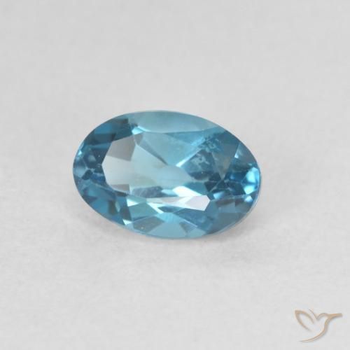 Topazio Blu London naturale da 0.66 ct, Ovale, VVS
