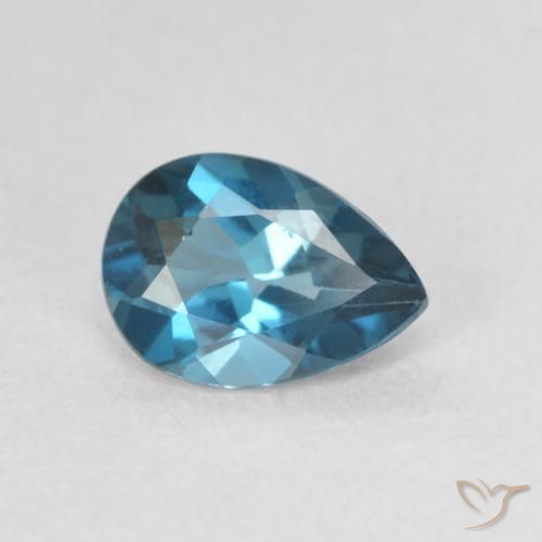 Topazio Blu London naturale da 0.73 ct, Forma a pera, VVS
