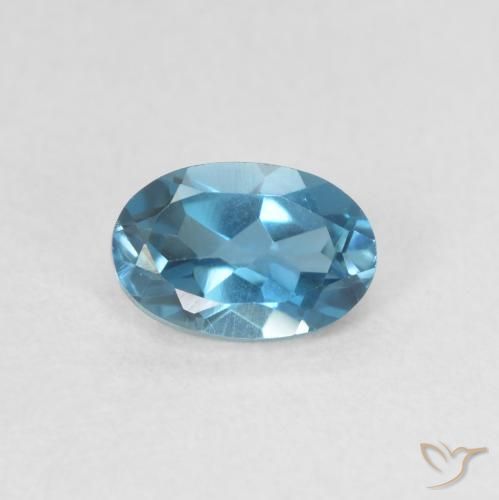 0.61ct Naturale Blu London Topazio, Ovale, VVS
