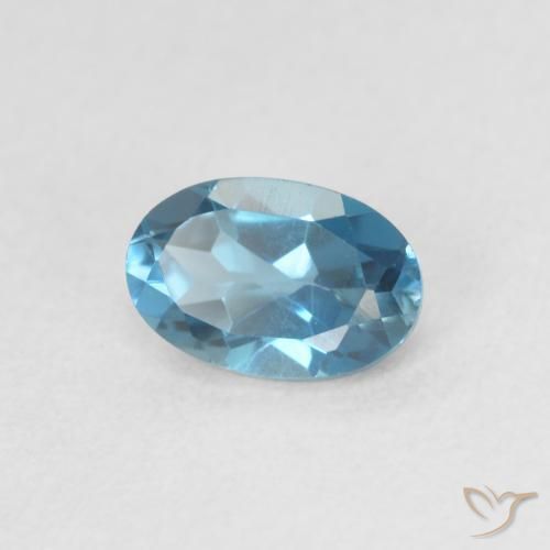 Topazio Blu London naturale da 0.61 ct, Ovale, VVS