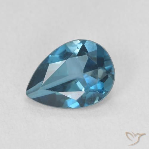 0.77ct Naturale Blu London Topazio, Forma a pera, VVS