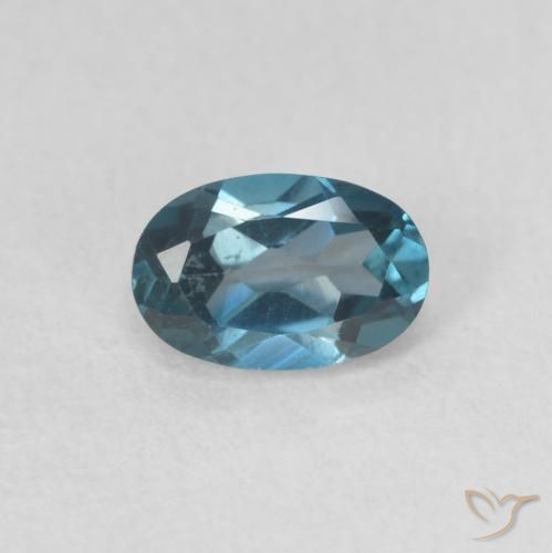 0.67ct Naturale Blu London Topazio, Ovale, VVS