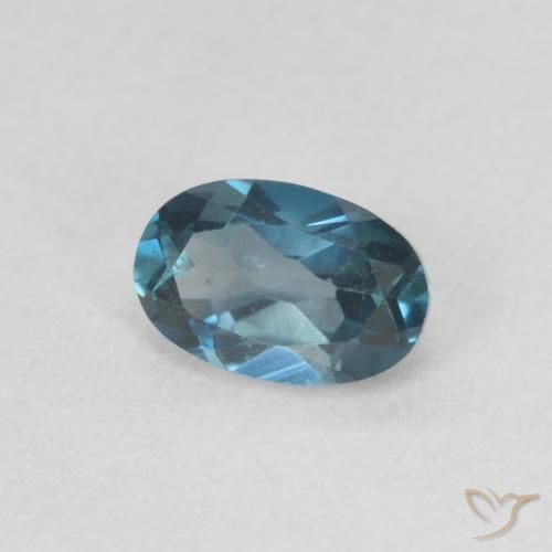 Topazio Blu London naturale da 0.67 ct, Ovale, VVS