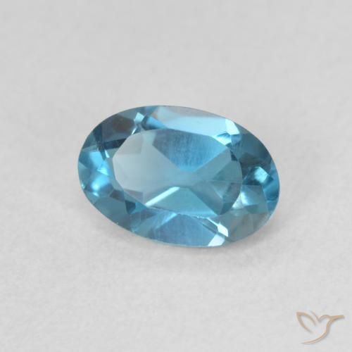 Topazio Blu London naturale da 0.67 ct, Ovale, VVS