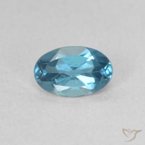 0.53ct Naturale Blu London Topazio, Ovale, VVS