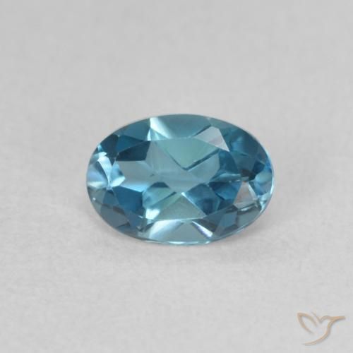 0.60ct Naturale Blu London Topazio, Ovale, VVS