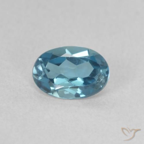 Topazio Blu London naturale da 0.55 ct, Ovale, VVS