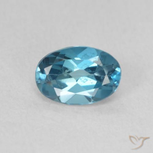 0.68ct Naturale Blu London Topazio, Ovale, VVS