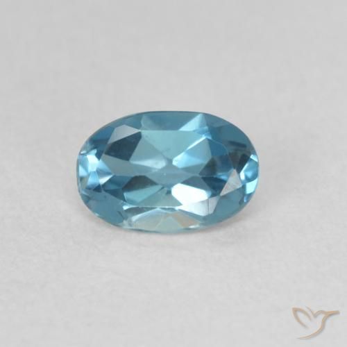 Topazio Blu London naturale da 0.52 ct, Ovale, VVS
