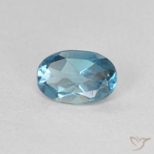 Topazio Blu London naturale da 0.52 ct, Ovale, VVS