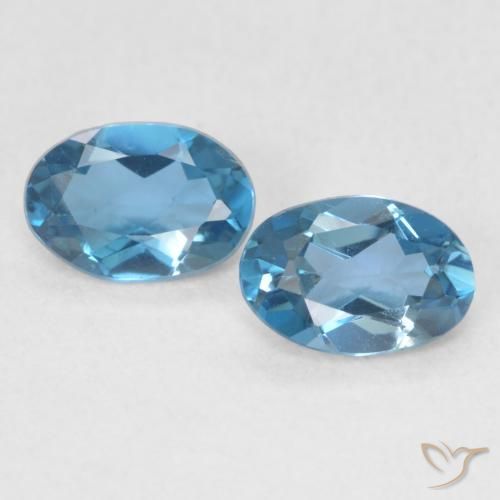 0.98ctw Naturale Blu London Topazio, Ovale, VVS-VS