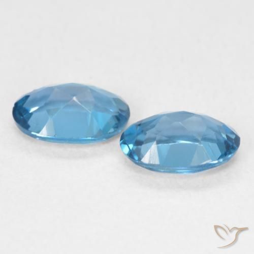 Gemme di Topazio Blu London naturale da 0.98 ct, Ovale, VVS-VS