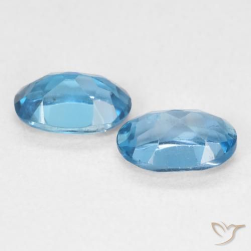 Gemme di Topazio Blu London naturale da 1.06 ct, Ovale, VVS-VS