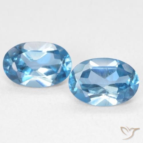 1.16ctw Naturale Blu London Topazio, Ovale, VVS-VS