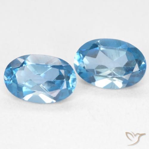 Gemme di Topazio Blu London naturale da 1.16 ct, Ovale, VVS-VS