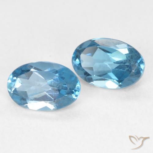 Gemme di Topazio Blu London naturale da 1.14 ct, Ovale, VVS-VS