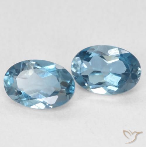 Gemme di Topazio Blu London naturale da 1.15 ct, Ovale, VVS-VS