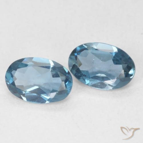 Gemme di Topazio Blu London naturale da 0.92 ct, Ovale, VS