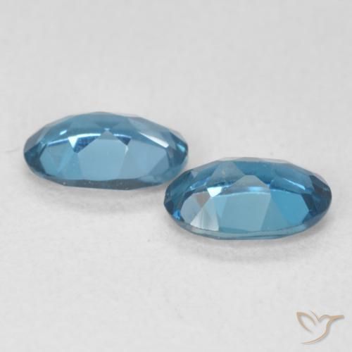 Gemme di Topazio Blu London naturale da 0.92 ct, Ovale, VS