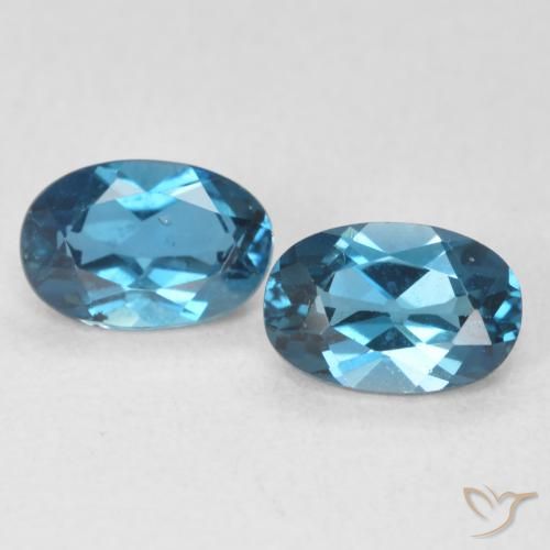 Gemme di Topazio Blu London naturale da 1.14 ct, Ovale, Trasparente