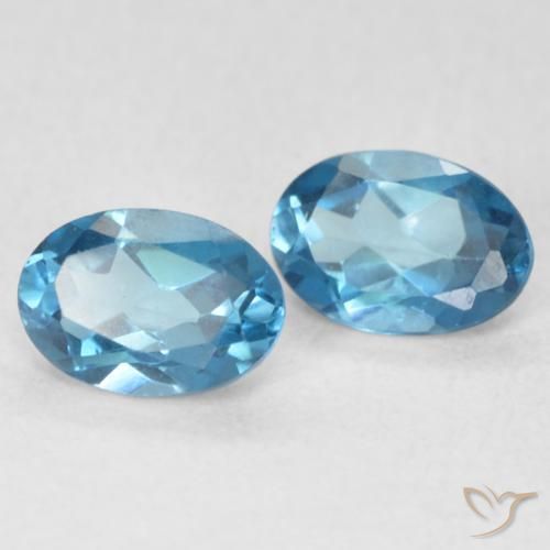 Gemme di Topazio Blu London naturale da 1.18 ct, Ovale, VS