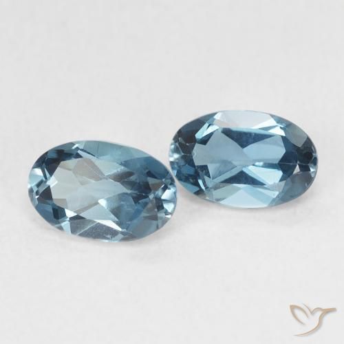 Gemme di Topazio Blu London naturale da 1.22 ct, Ovale, VVS-VS
