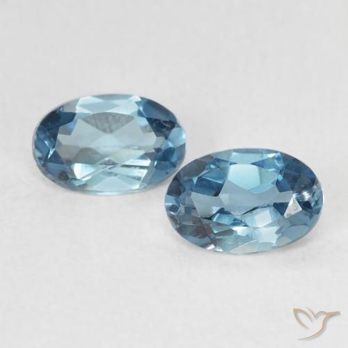 0.95ctw Naturale Blu London Topazio, Ovale, VVS-VS