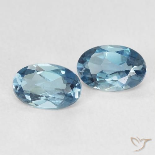 Gemme di Topazio Blu London naturale da 0.95 ct, Ovale, VVS-VS