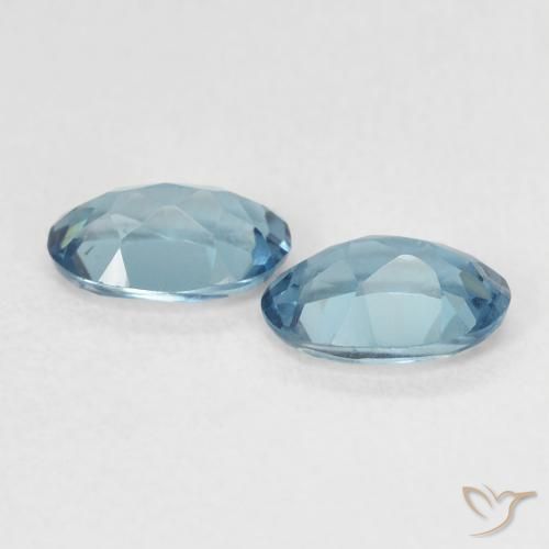 Gemme di Topazio Blu London naturale da 0.95 ct, Ovale, VVS-VS