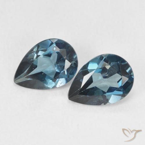 Topazio naturale blu da 1,51 ct, taglio a pera, VVS-VS