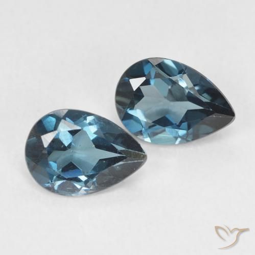 Topazio naturale blu da 1,51 ct, taglio a pera, VVS-VS