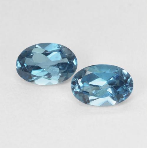 Topazio naturale blu da 1,31 ct, taglio ovale, VVS-VS