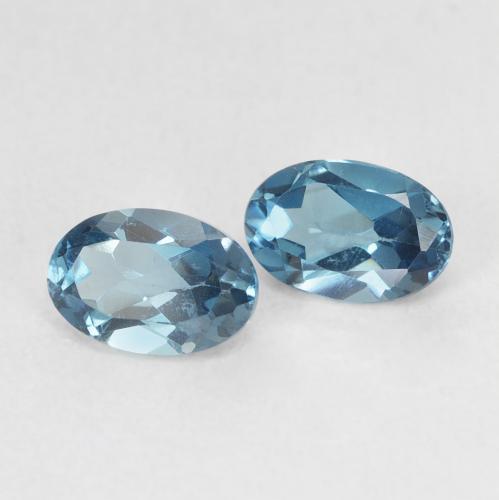 Topazio naturale blu da 1,31 ct, taglio ovale, VVS-VS