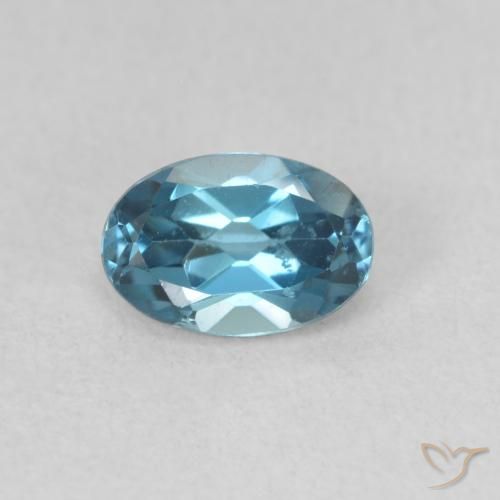 0.65ct Naturale Blu London Topazio, Ovale, VVS-VS