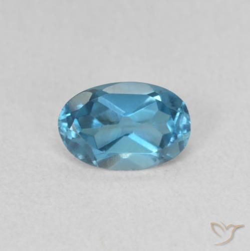 Topazio Blu London naturale da 0.56 ct, Ovale, VVS-VS