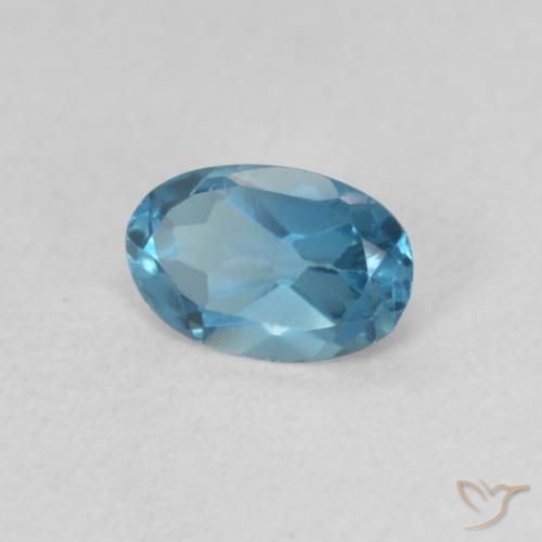 Topazio Blu London naturale da 0.56 ct, Ovale, VVS-VS