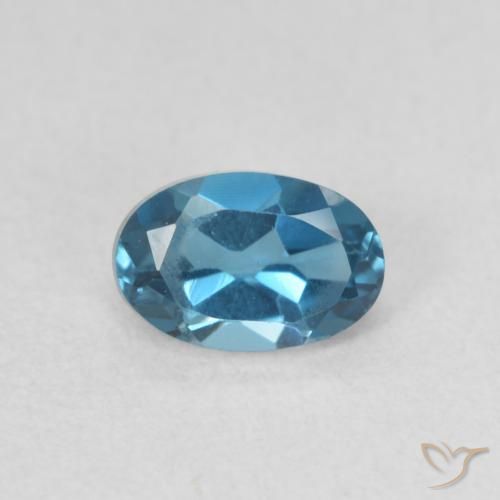 0.63ct Naturale Blu London Topazio, Ovale, VVS-VS