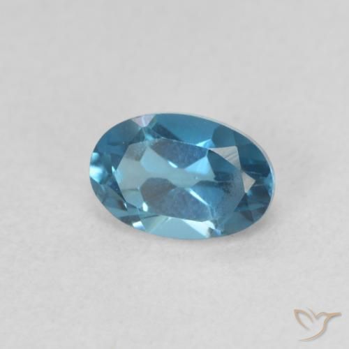 Topazio Blu London naturale da 0.63 ct, Ovale, VVS-VS