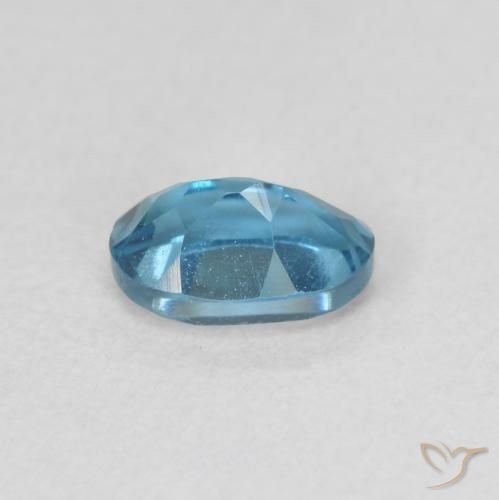 Topazio Blu London naturale da 0.63 ct, Ovale, VVS-VS