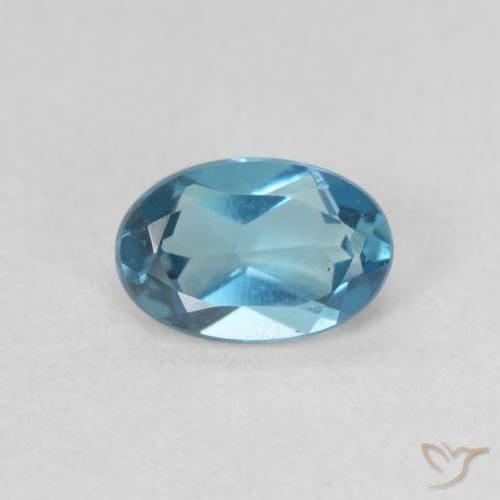 0.64ct Naturale Blu London Topazio, Ovale, VVS-VS