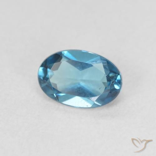 Topazio Blu London naturale da 0.64 ct, Ovale, VVS-VS
