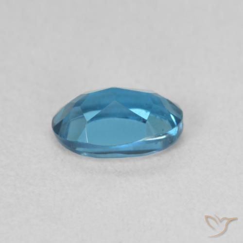 Topazio Blu London naturale da 0.64 ct, Ovale, VVS-VS