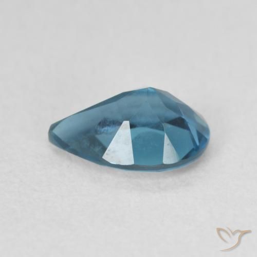 Topazio Blu London naturale da 0.80 ct, Forma a pera, VVS-VS