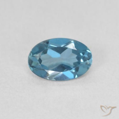 Topazio Blu London naturale da 0.54 ct, Ovale, VVS-VS